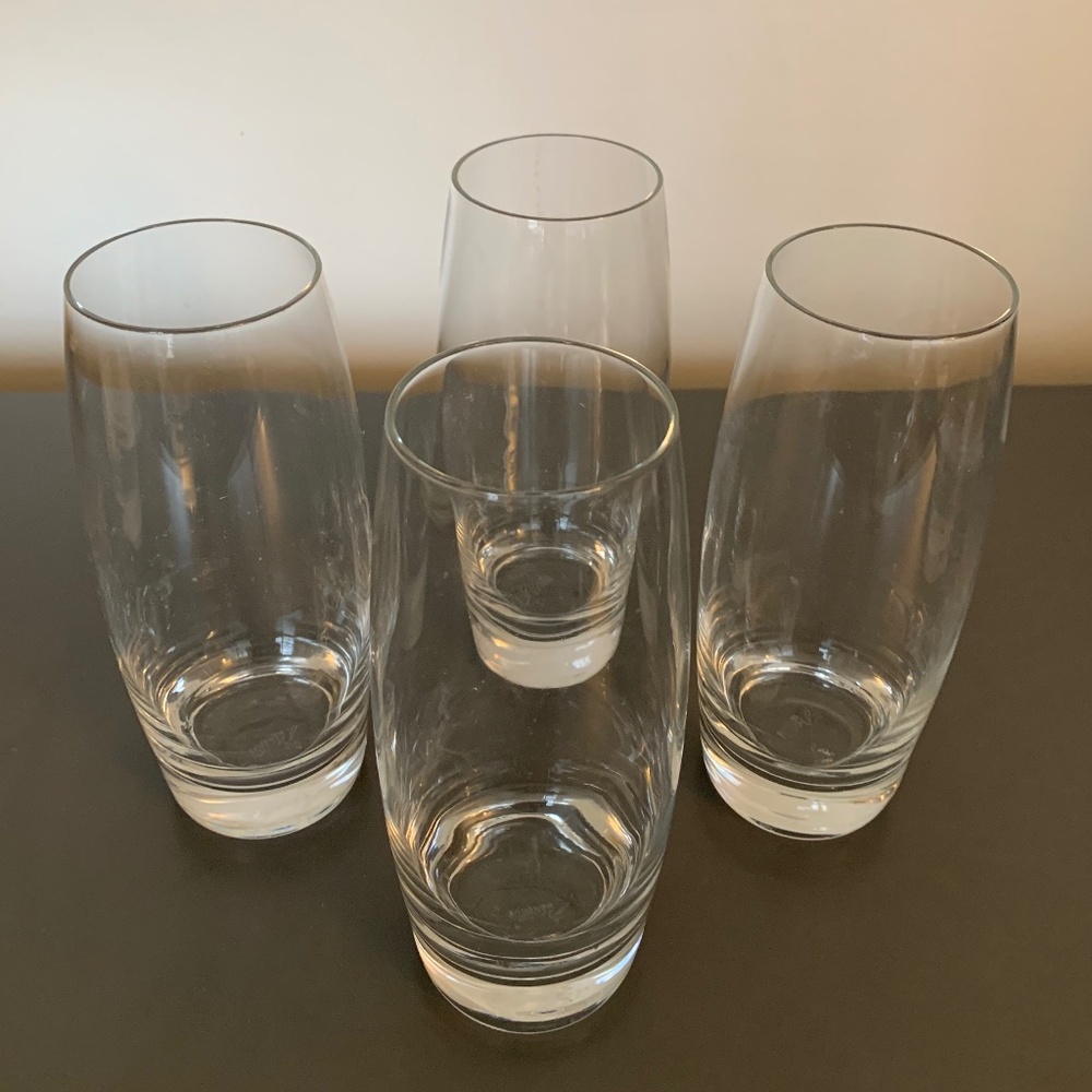 Master’s Reserve Tall Glass Tumblers Set of 4 | Heavy Base Highball Glasses